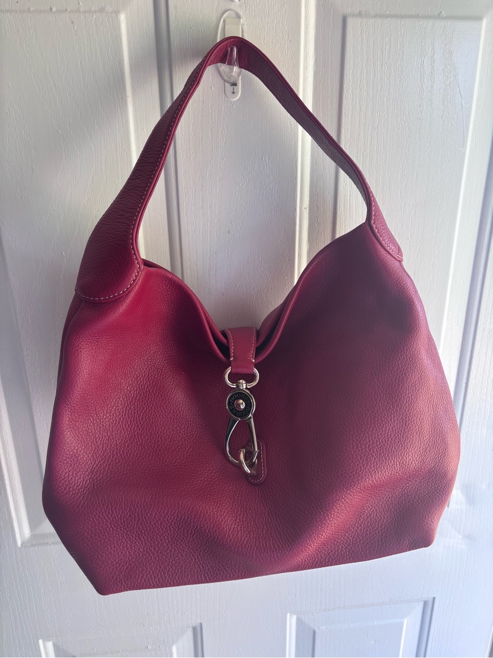 Dooney & Bourke Burgundy Leather Shoulder Hobo